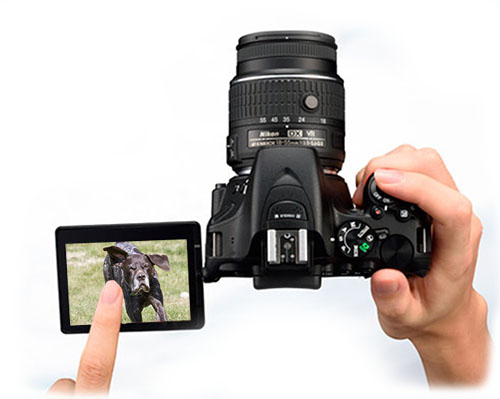 Articulating touch LCD screen on DSLR for shooting video
