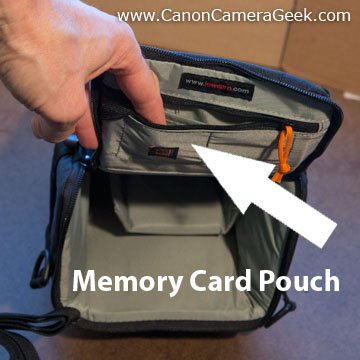 Memory card holder under the lid