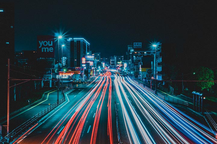 Light trails long exposure