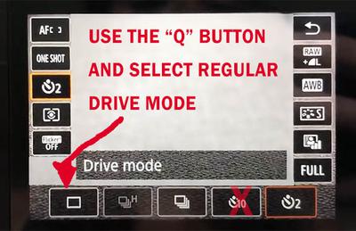 Avoid 10 Second Delay<br>Canon R5 Self-Timer Menu<br><br>