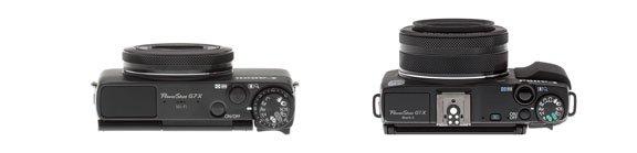 Top view comparison G7x vs g1x Mark II