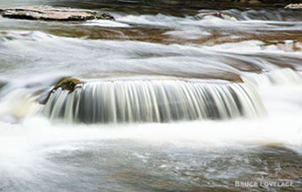 A good way to spur on your creativity is to explore and photograph the natural world using just one single focal length lens, like the RF 100mm lens. waterfall landscape detail