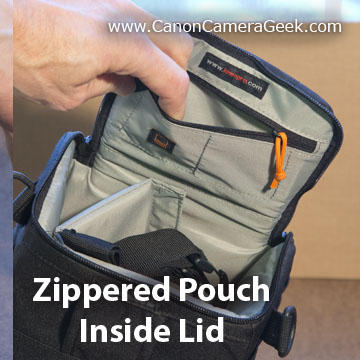 camera bag internal storage compartment